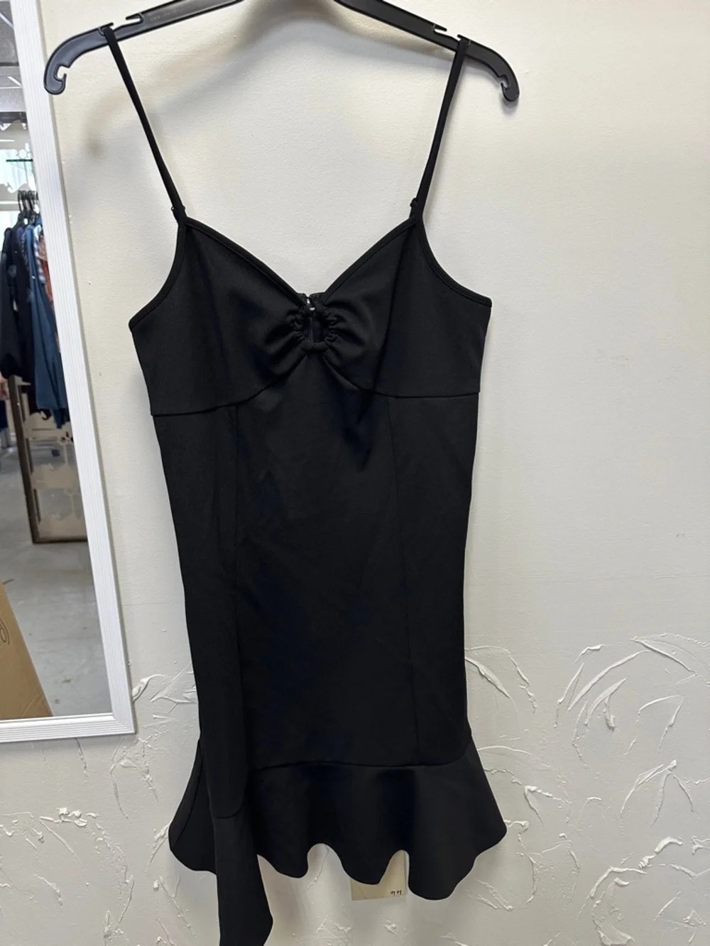 BCBGeneration Black Mini Ruched-Spaghetti Dress - Picture 1 of 2
